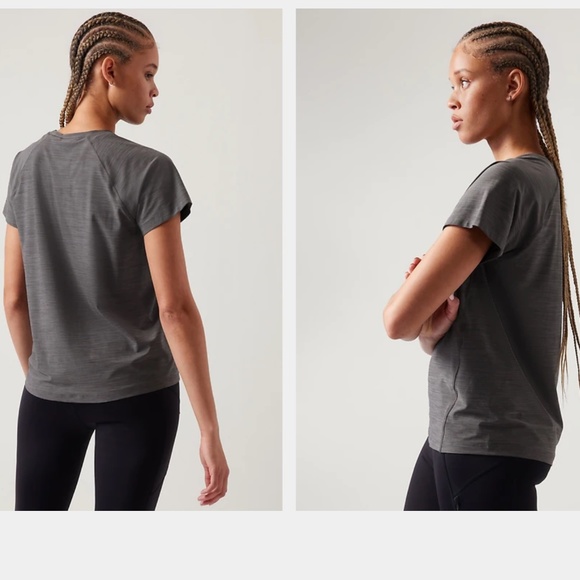 ATHLETA Ultimate Train Textured Tee Shirt Top NWT SZ Small - Picture 2 of 3